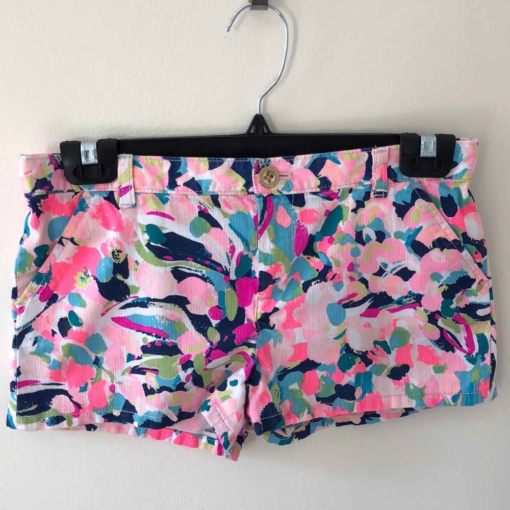 Multi-color painted flower Lilly Pulitzer shorts